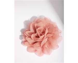 Lovisa Pink Fabric Mesh Rose Clip