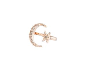 Lovisa Rose Gold Star Moon Open Band Ring