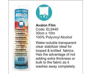 Madeira Avalon Film Wash Away Embroidery Stabilizer (Solvy) 30cm x 10m Roll