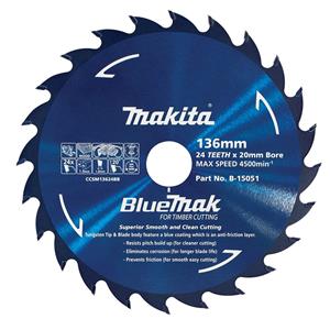 Makita 136mm 24T TCT Circular Saw Blade for Wood Cutting - Cordless Saws - BLUEMAK