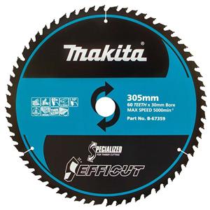 Makita 305mm 60T TCT Circular Saw Blade for Wood Cutting - Mitre Saws - EFFICUT