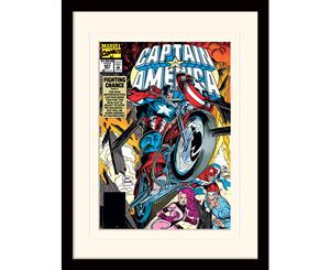 Marvel Comics Captain America Fighting Chance Framed & Mounted Print - 34.5 x 44.5 cm - Officially Licensed