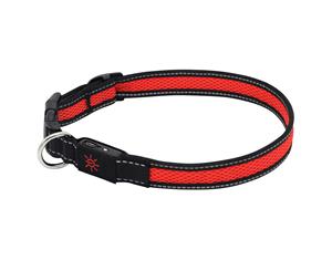 Mighty Pet Rechargeable LED Mesh Reflective Collar Red Medium Size