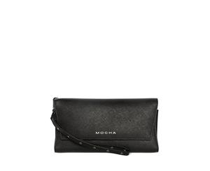 Mocha Day Leather Organiser Clutch - Black