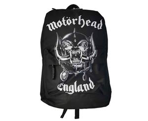 Motorhead Backpack Bag Classic England Warpig Band Logo Official - Black