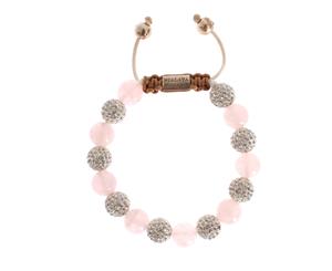 Nialaya Rose Quartz Crystal 925 Logo Bracelet