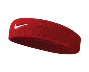 Nike Mens Swoosh Stretchy Cotton Workout Sweat Headband - Varsity RedWhite