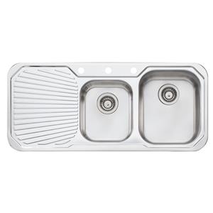 Oliveri 1080mm 1.75 Right Hand Bowl Petite Sink With 1 Tap Hole