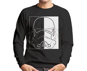 Original Stormtrooper Line Art Two Tone Helmet Men's Sweatshirt - Black