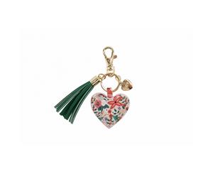 Painted & Pressed Heart Keyring (Coral) - CB2139