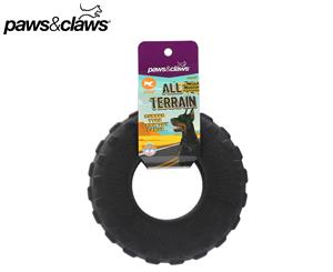 Paws & Claws Large All Terrain Rubber Tyre Chew Toy - Black