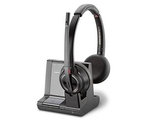 Plantronics Savi 8220/A UC 3-in-1 On-Ear Headset - Stereo DECT System --Now Poly