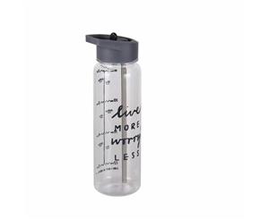 Portable Water Bottle with Drinking Straw-750ml-Grey