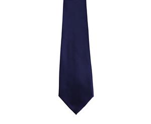 Premier Tie - Mens Horizontal Stripe Weave Work Tie (Navy) - RW1141