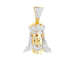 Premium Bling - 925 Sterling Silver KING Mini Pendant gold - Gold