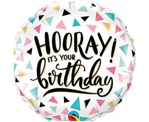 Qualatex Hooray Its Your Birthday Round Foil Balloon (Multicoloured) - SG17077