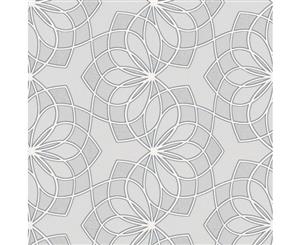 Rasch Scala Floral Spiro Geometric Wallpaper Grey (304008)