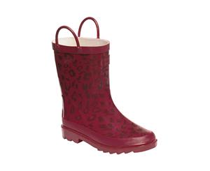 Regatta Great Outdoors Childrens/Kids Minnow Patterned Wellington Boots (Persian Blue/Rumba Red) - RG1250