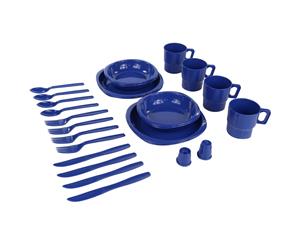 Regatta Mens & Womens 4-Person Plastic Picnic Table Cutlery Set - Oxford Blue