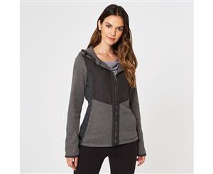 Regatta Womens/Ladies Zarela Grown On Hooded Knit Effect Fleece Coat - Ash