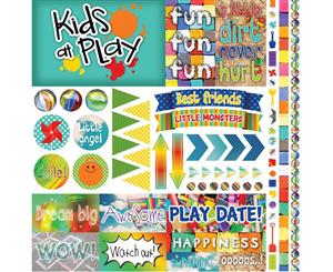 Reminisce Elements Cardstock Stickers 12 inchX12 inch - Kids At Play