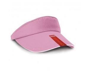 Result Headwear Unisex Herringbone Sun Visor (Pink/White) - PC2301