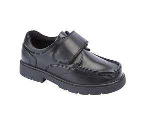 Roamers Boys Touch Fastening Boat Shoe (Black) - DF1455