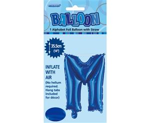 Royal Blue M Alphabet Foil Balloon 35cm