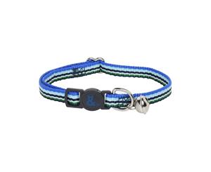 Rufus And Coco Nylon Stripe Cat Collar Blue