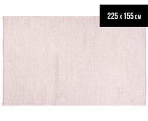 Rug Culture 225x155cm Felted Medium Scandi Rug - Pink/White