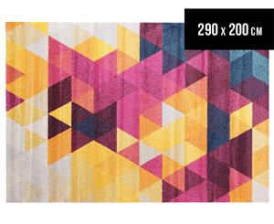 Rug Culture 290x200cm Power Loomed Modern Triangle Rug - Mulberry