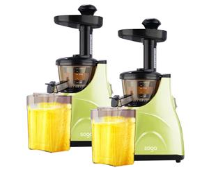 SOGA 2X Slow Juicer Premium Masticating Electric Vegetable Juice Extractor Green