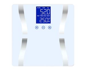 SOGA Digital Body Fat Scale Bathroom Scales Weight Gym Glass Water LCD Electronic White