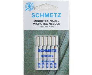 Schmetz Machine Needles MICROTEX Sizes 60-80 Pack 5 Needles 130/705H-J System