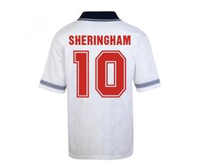 Score Draw England World Cup 1990 Home Shirt (Sheringham 10)