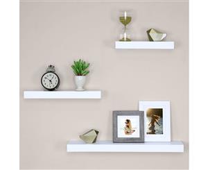 Set of 3 Piece Floating Wall Shelves - White