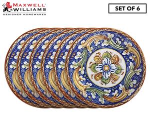 Set of 6 Maxwell & Williams 26.5cm Ceramica Salerno Castello Plate