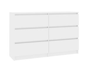 Sideboard High Gloss White 120x30x77cm Chipboard Buffet Server Cupboard
