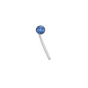 Silver Blue CZ Bezel Set Nose Stud