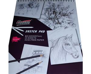 Sketch Book 160gsm 24 Sheets A3 160GSM Acid Free