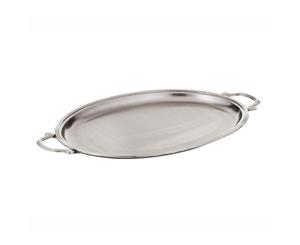 Society Home Wentworth SS Oval Serving Tray Brushed Silver 50x32.5x2.5cm