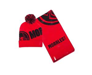 Spiderman Beanie Scarf Gift Set Morales Logo Official Unisex - Red