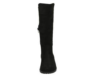 Spot On Girls Mid Heel Calf Boots (Black Microfibre) - KM717