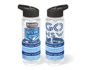 State of Origin NSW New South Wales Blues Tritan Drink Bottle & Wrist Bands Bracelets