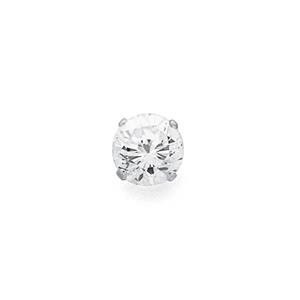 Sterling Silver Single 7mm Cubic Zirconia Stud