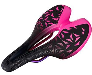 Supacaz Ignite Saddle Titanium Neon Pink 155mm