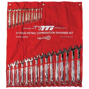 TTI 27 Piece Metric Antislip Open End Ring Spanner Set