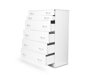 Tallboy 6 Chest of Drawers White Dresser Painted Cabinet Storage Organiser Home