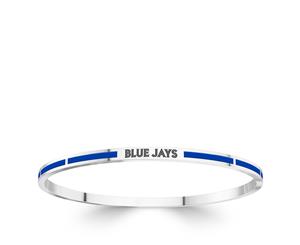 Toronto Blue Jays Bangle Bracelet For Women In Sterling Silver Design by BIXLER - Sterling Silver