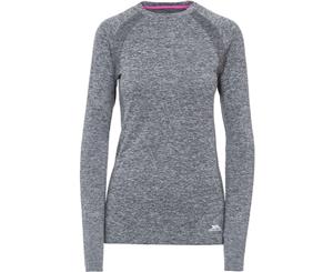 Trespass Womens/Ladies Welina Long Sleeve Quick Dry Wicking Active Top - Black Marl / Pink Glow